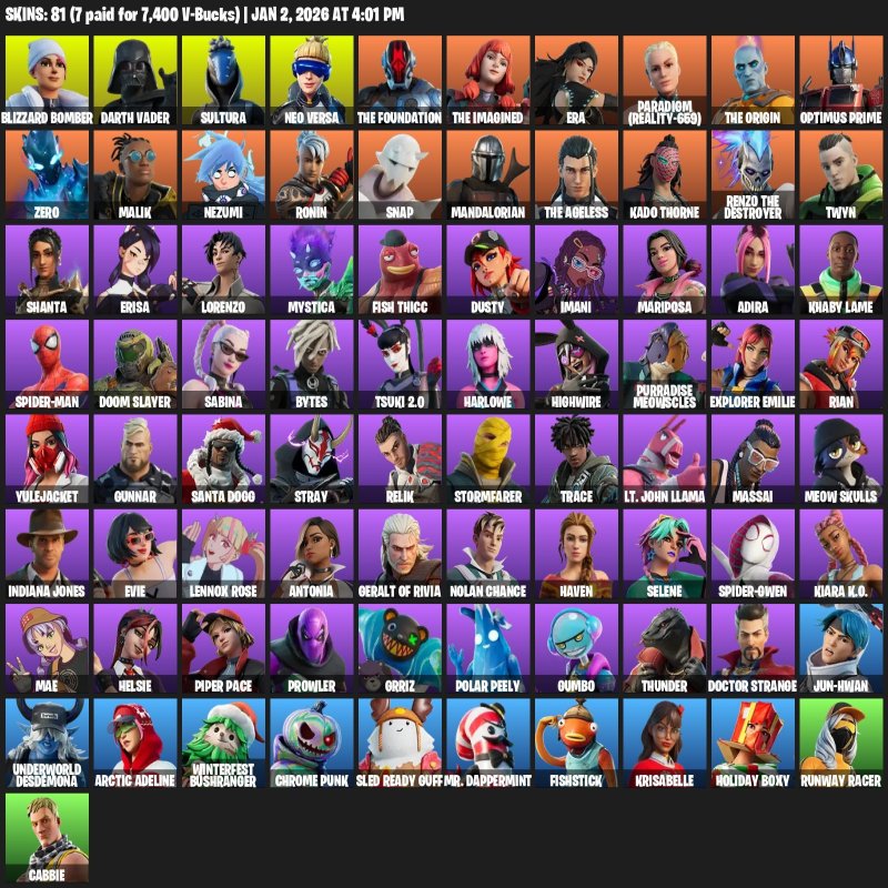 🎨 81 skins | 🌟 Fortnite account