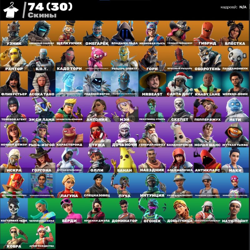 🎨 74 skins | 🌟 Fortnite account