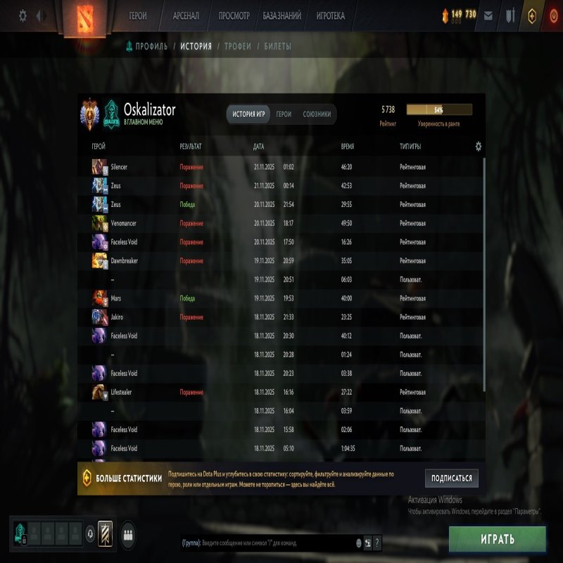 🏅 MMR 5738 | 🕒 1763 годин | 🛡 8059