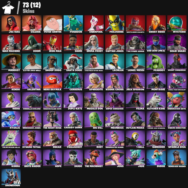 🎨 73 скіна | 🌟 Fortnite акаунт