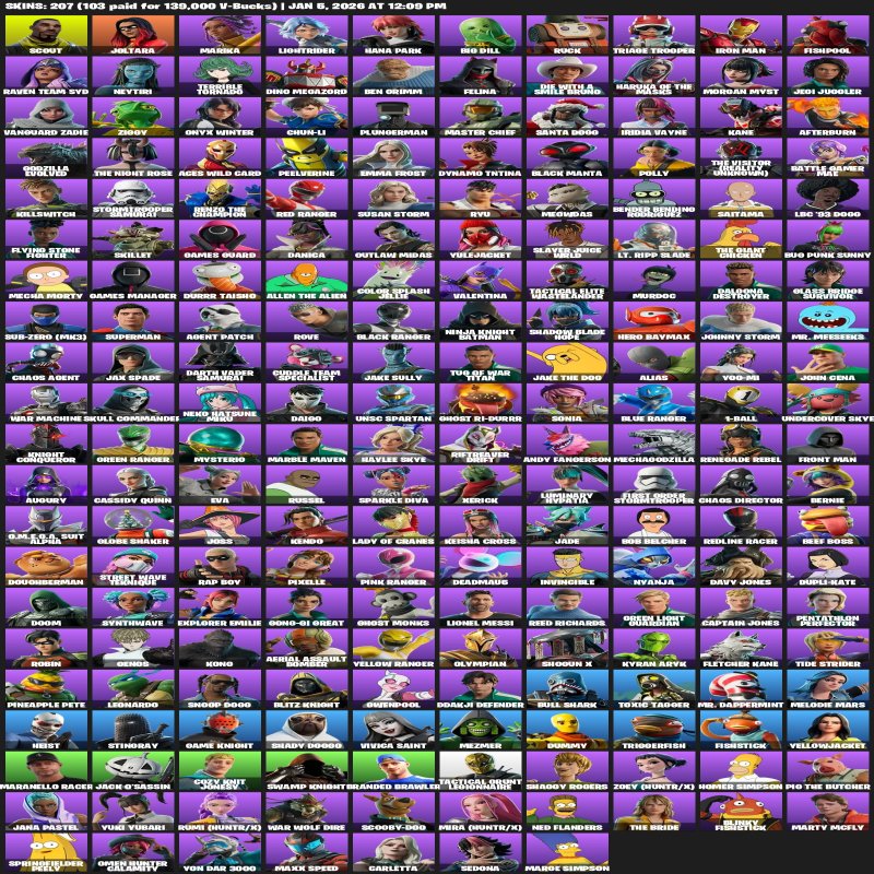 🎨 207 скінів | 🌟 Fortnite акаунт