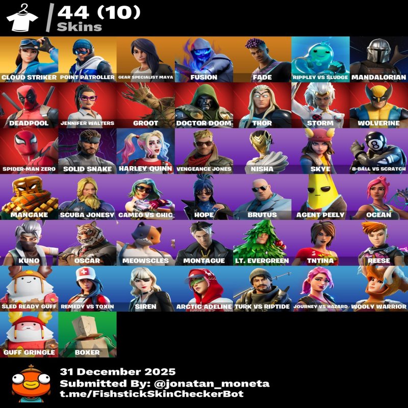 🎨 44 скина | 🌟 Fortnite аккаунт