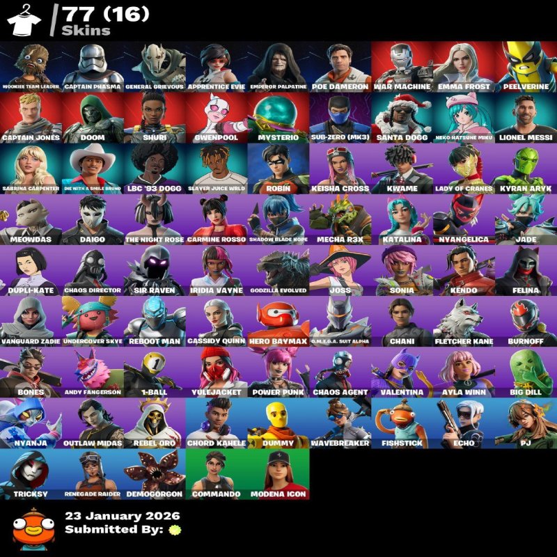 🎨 77 скінів | 🌟 Fortnite акаунт