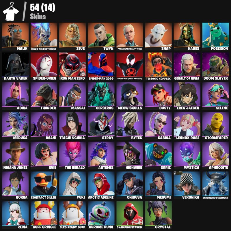🎨 54 скінів | 🌟 Fortnite акаунт