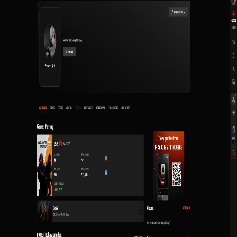 🏆 Faceit LVL 10 | 💯 ELO 2000 | ⚡ Ready for Competitive Matches