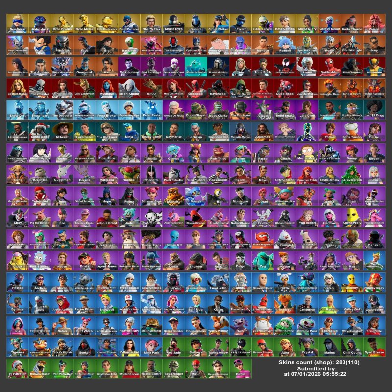 🎨 283 скінів | 🌟 Fortnite акаунт