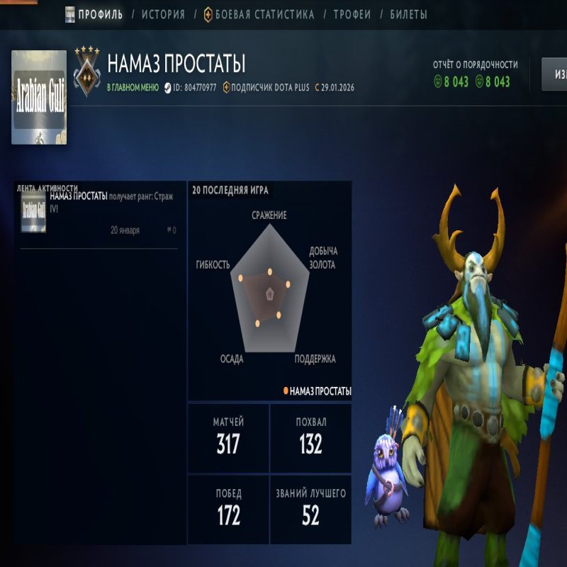 🏅 MMR 1146 | 🕒 263 годин | 🛡 8000