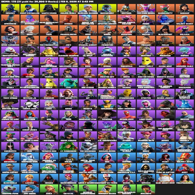 🎨 174 skins | 🌟 Fortnite account