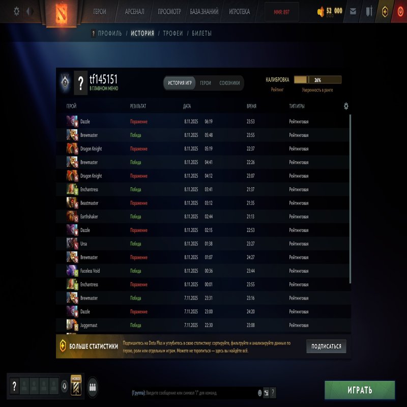 🏅 MMR 907 | 🕒 200 годин | 🛡 11925