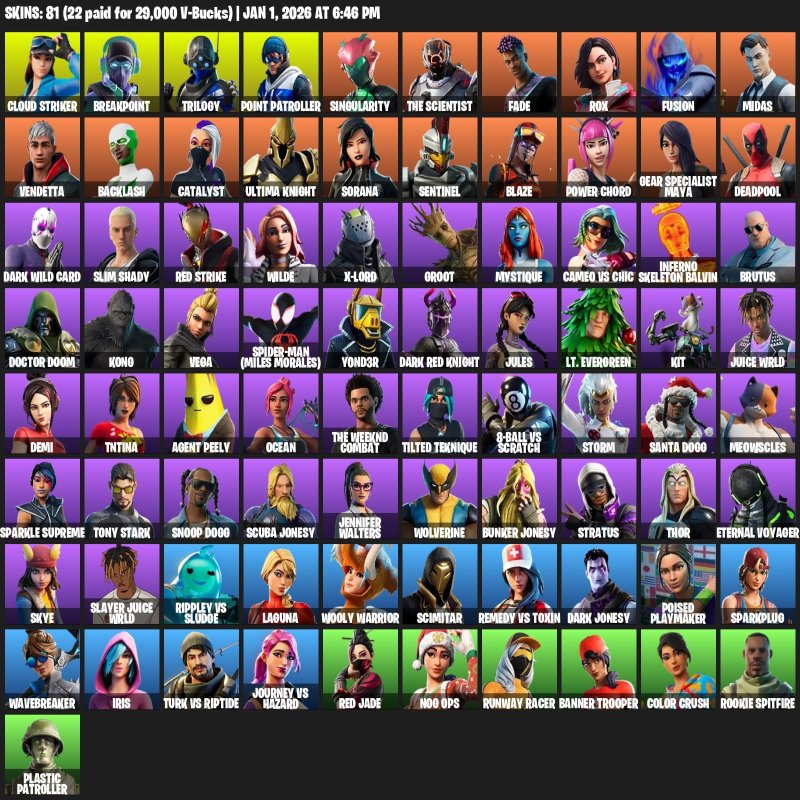 🎨 82 скіні | 🌟 Fortnite акаунт