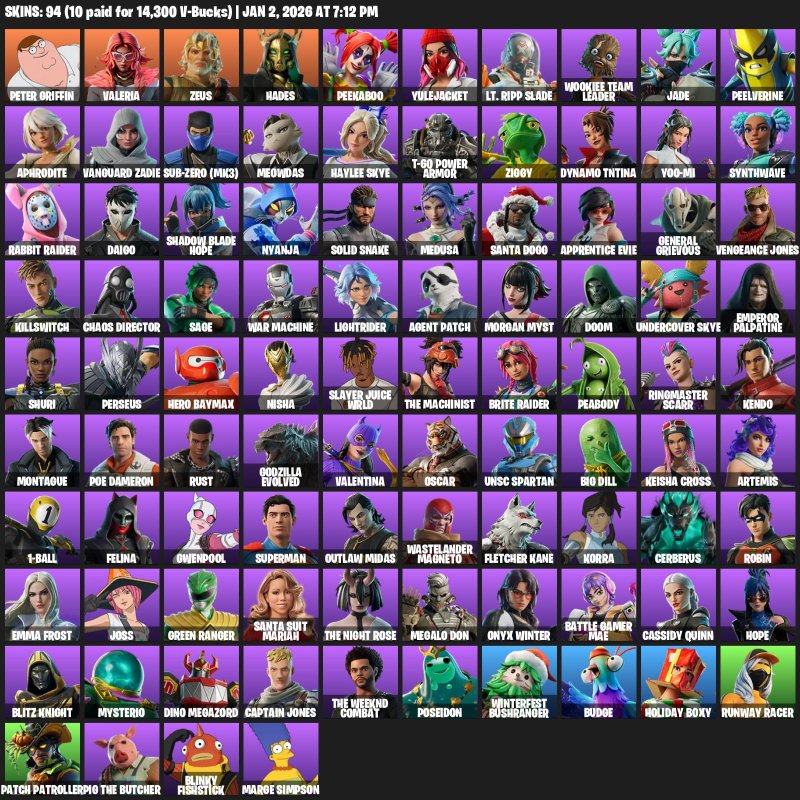 🎨 82 скіна | 🌟 Fortnite акаунт