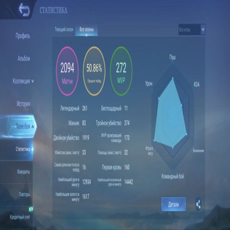 🎮 Mobile Legends account | Epic | 68 heroes | 101 skins