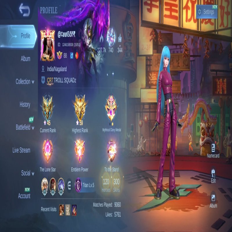 🎮 Mobile Legends account | Mythic | 120 heroes | 300 skins