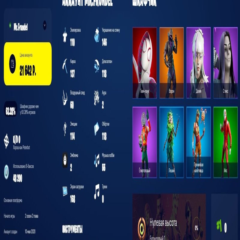 🎨 110 skins | 🌟 Fortnite account