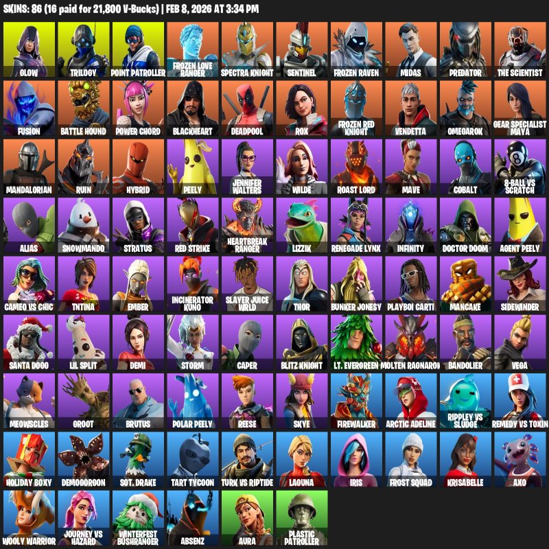 🎨 86 skins | 🌟 Fortnite account