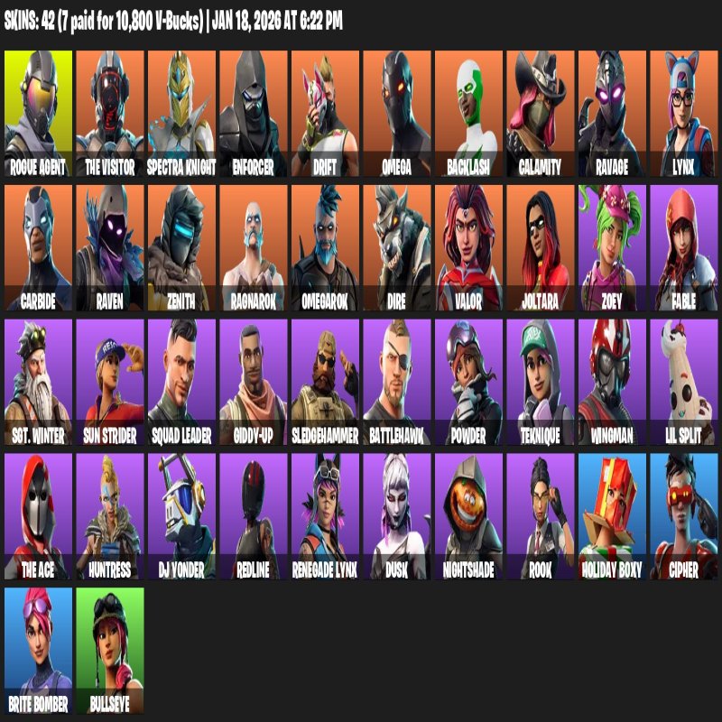 🎨 42 skins | 🌟 Fortnite account