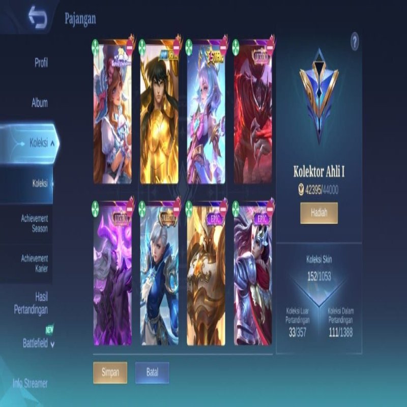 🎮 Mobile Legends акаунт | Міфічний | 71 героїв | 152 облич