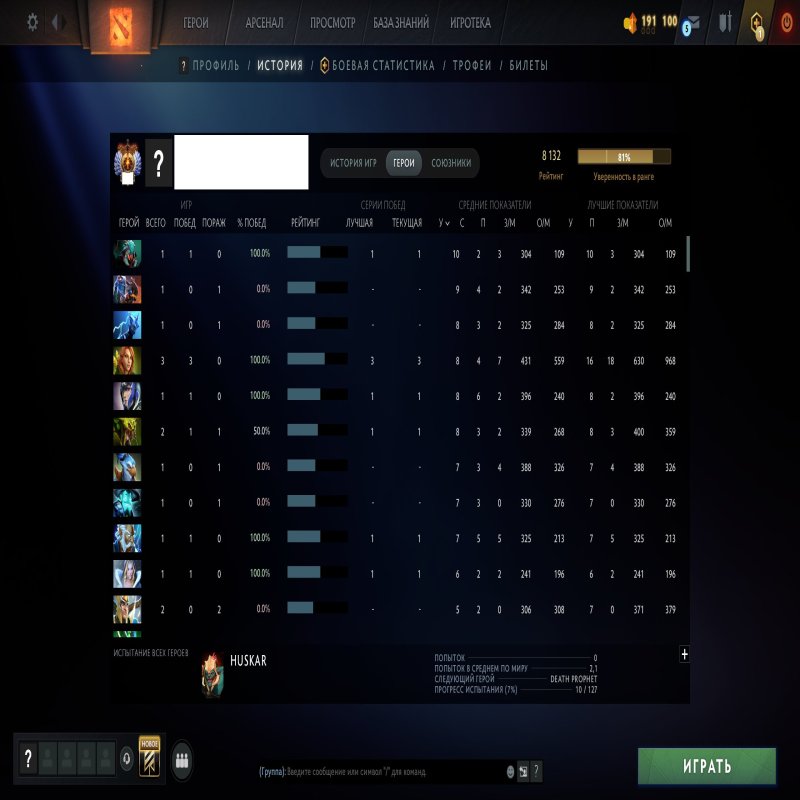 🏅 MMR 8132 | 🕒 582 годин | 🛡 12000