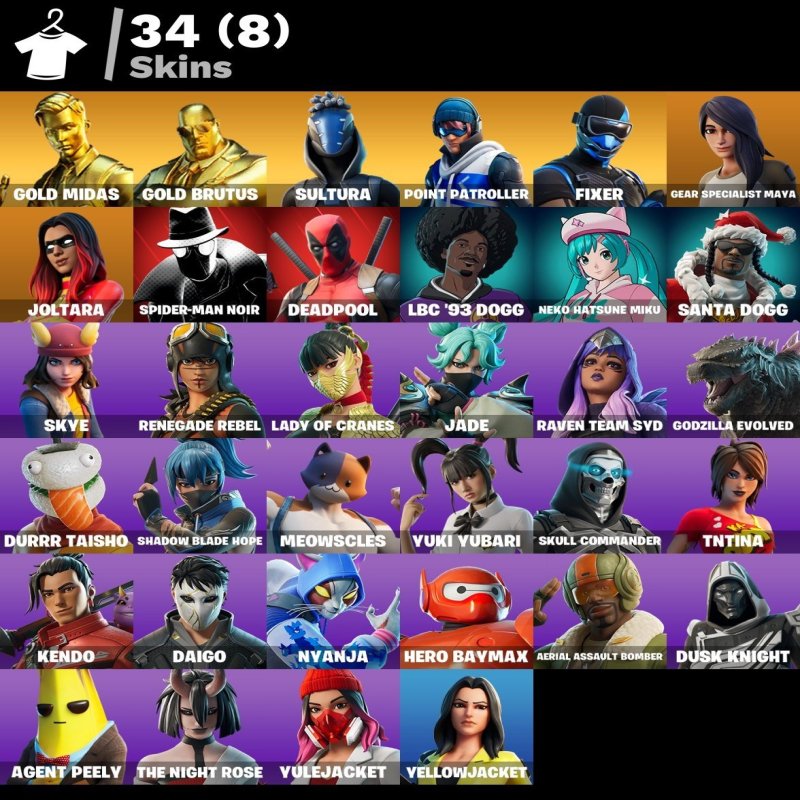 🎨 34 скінів | 🌟 Fortnite акаунт