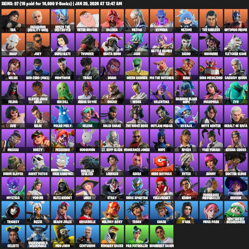 🎨 97 skins | 🌟 Fortnite account