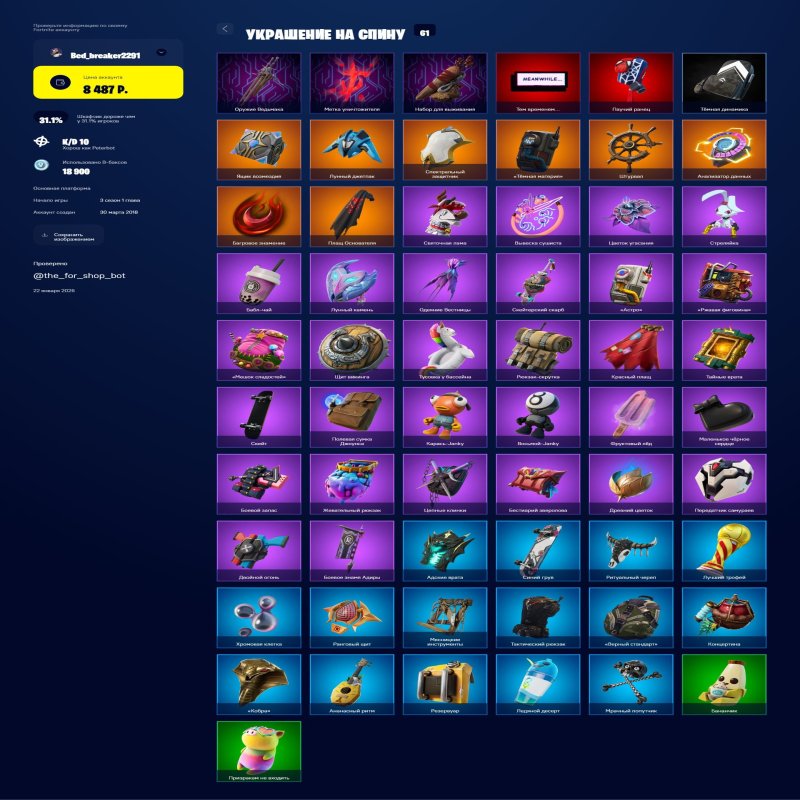 🎨 58 скінів | 🌟 Fortnite акаунт