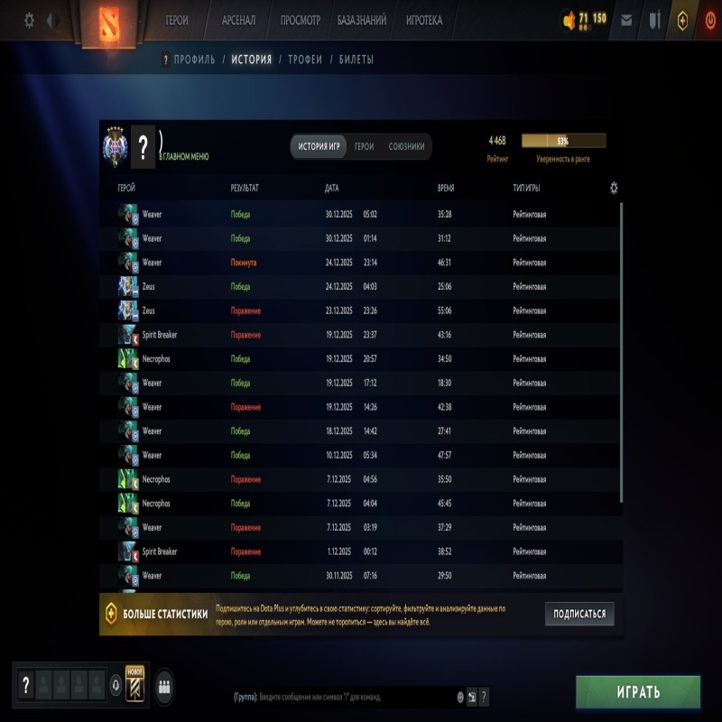 🏅 MMR 4400 | 🕒 3900 годин | 🛡 8000