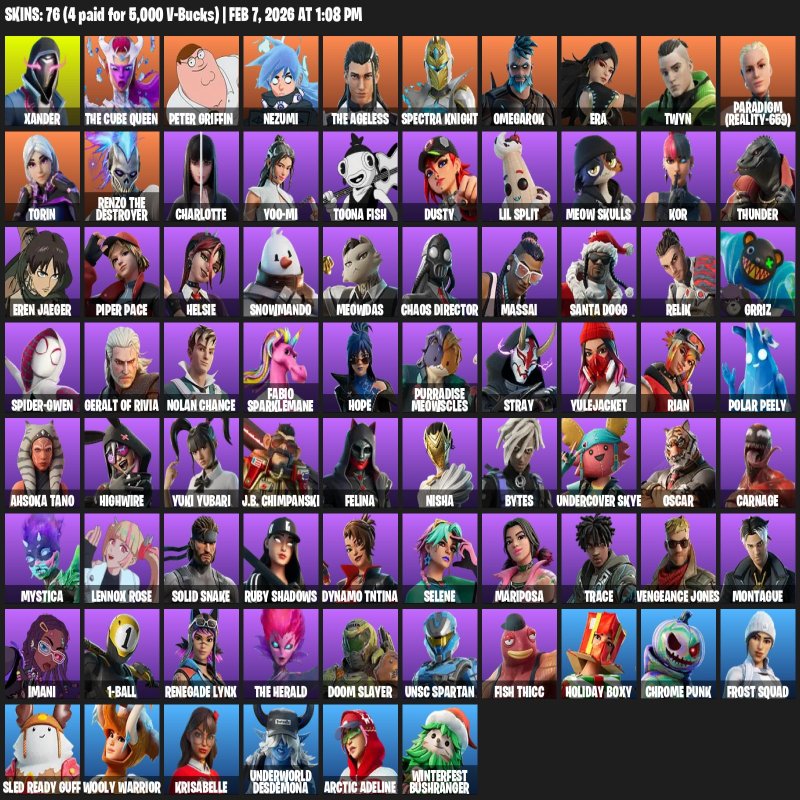 🎨 76 skins | 🌟 Fortnite account