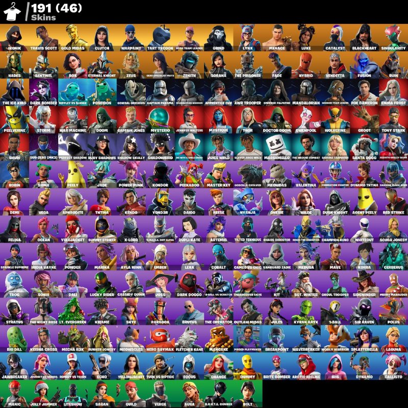 🎨 191 skins | 🌟 Fortnite account