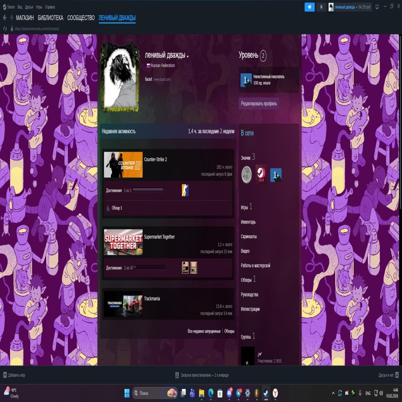 🔥 2072 ELO | 🎯 Faceit LVL 10 | 🕒 300 часов — Готов к соревновательным матчам