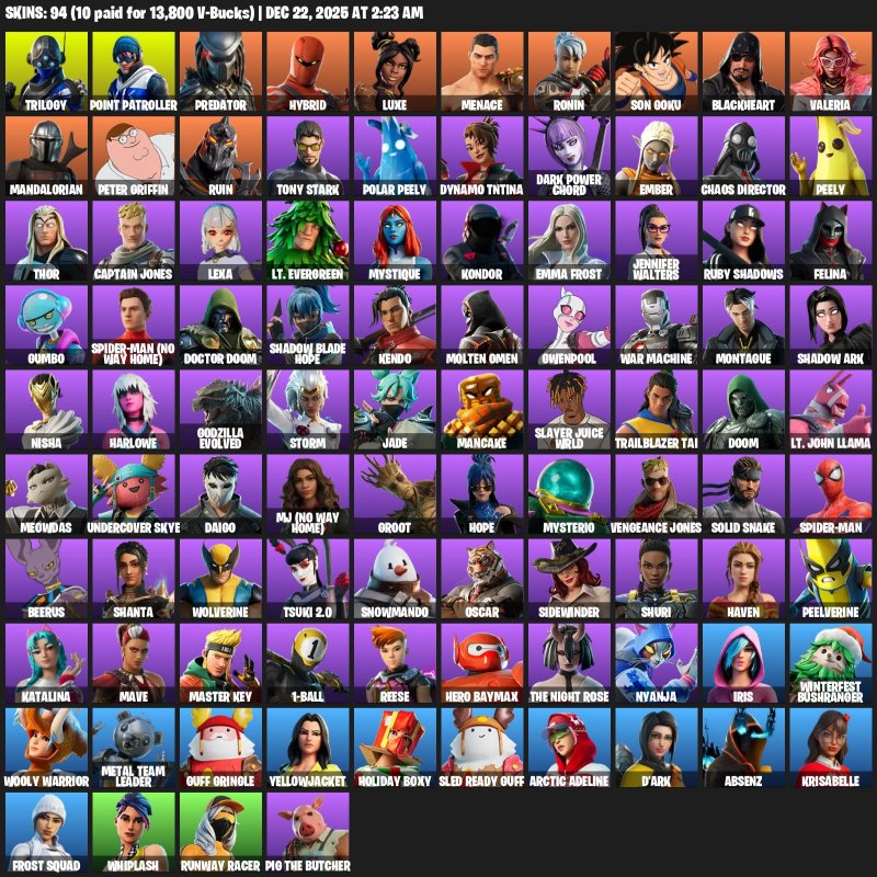 🎨 95 скінів | 🌟 Fortnite акаунт