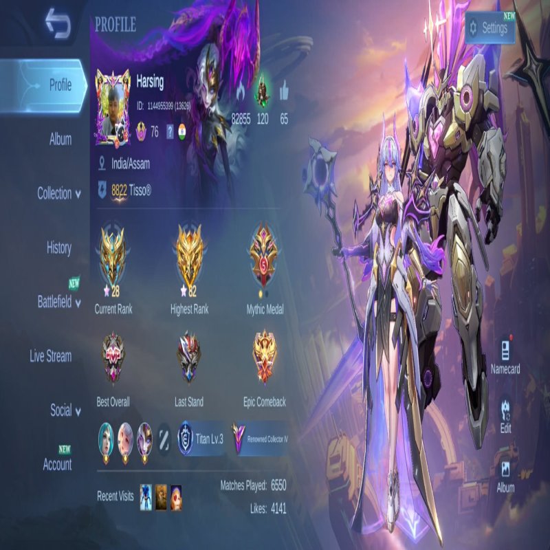 🎮 Mobile Legends акаунт | Міфічний | 122 героїв | 194 облич