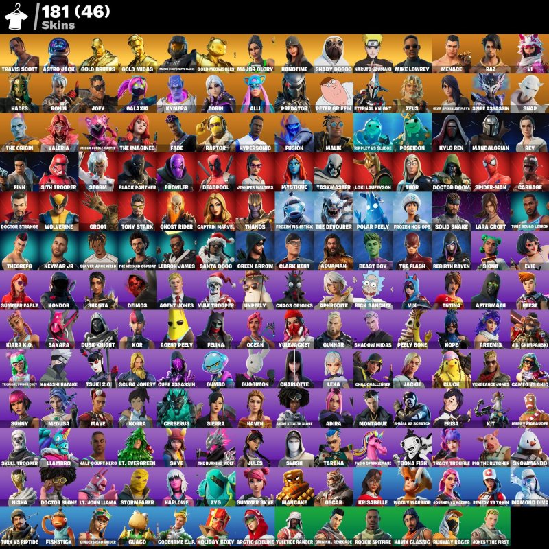 🎨 181 skins | 🌟 Fortnite account