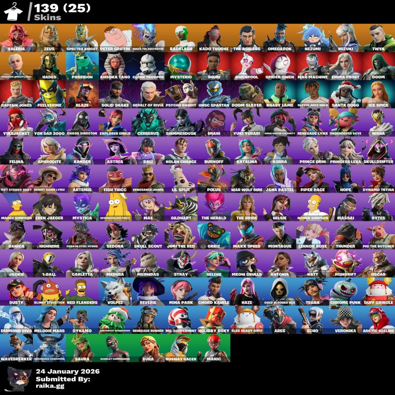 🎨 139 скінів | 🌟 Fortnite акаунт