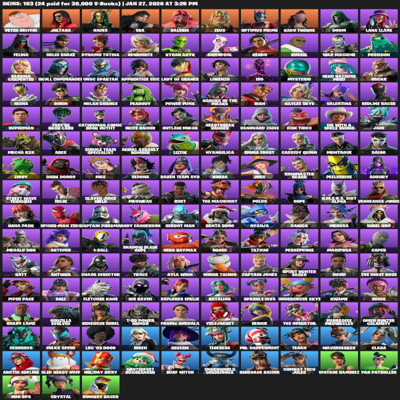 🎨 153 скина | 🌟 Fortnite аккаунт