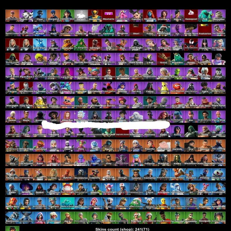 🎨 241 skins | 🌟 Fortnite account