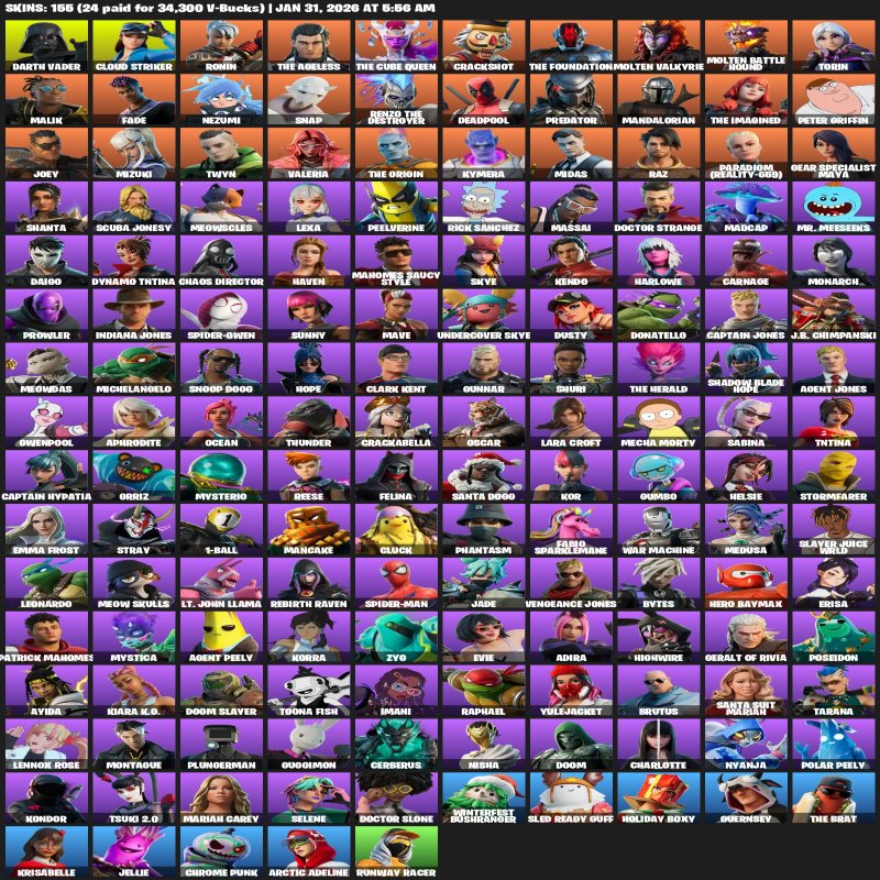 🎨 155+ скінів | 🌟 Fortnite акаунт