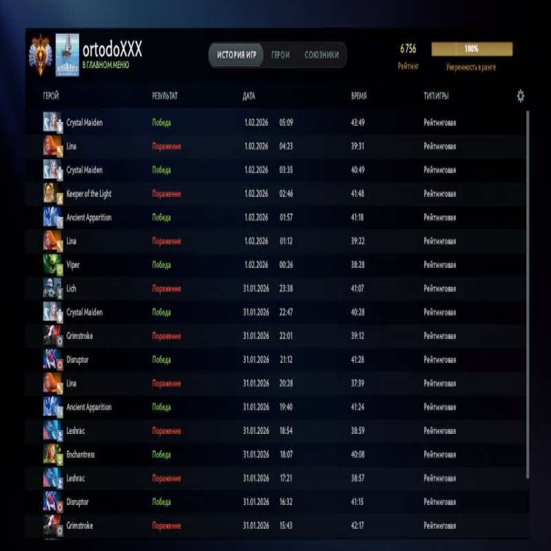 🏅 MMR 6756 | 🕒 280 hours | 🛡 10612