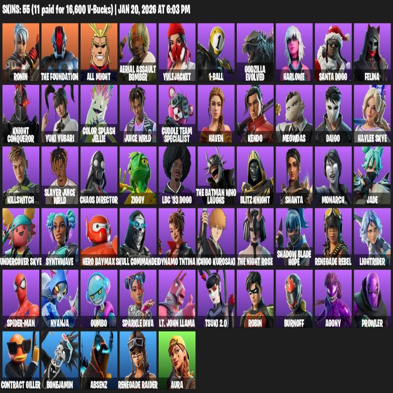🎨 55 skins | 🌟 Fortnite account