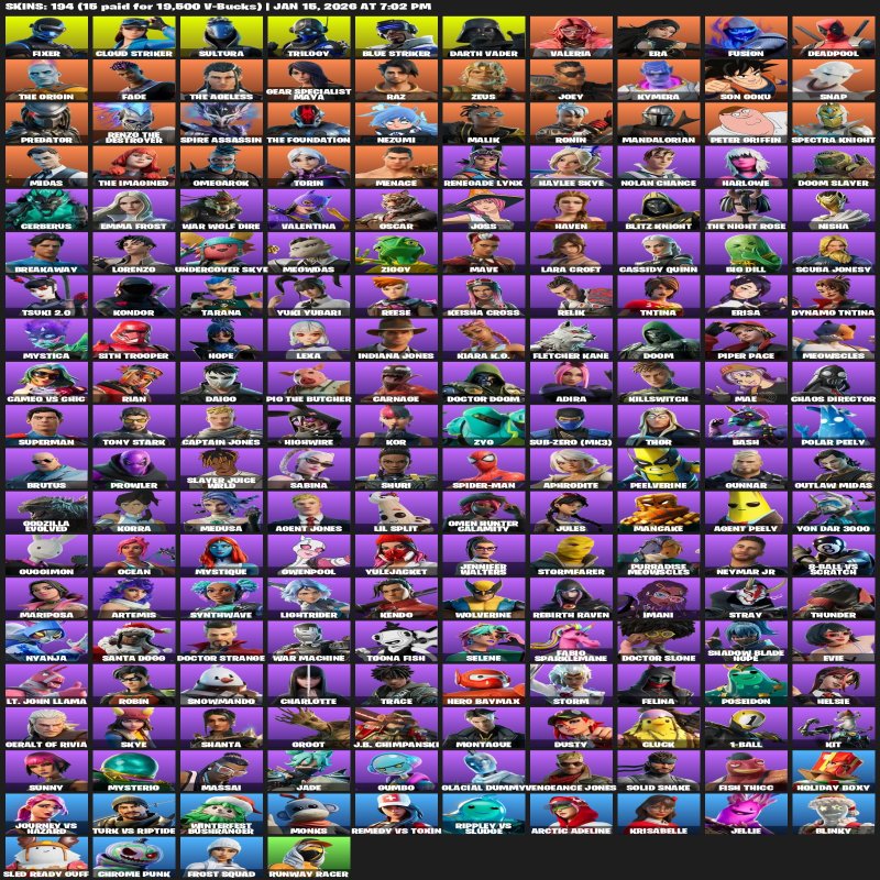 🎨 194 скінів | 🌟 Fortnite акаунт