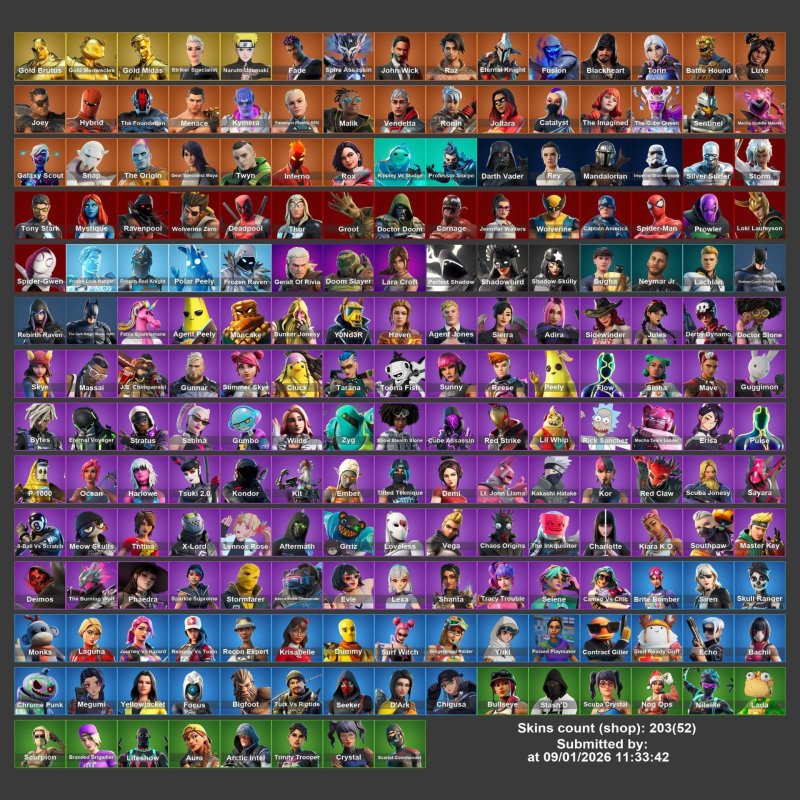 🎨 203 skins | 🌟 Fortnite account