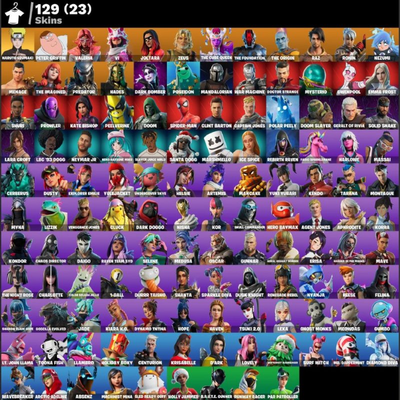 🎨 129 skins | 🌟 Fortnite account