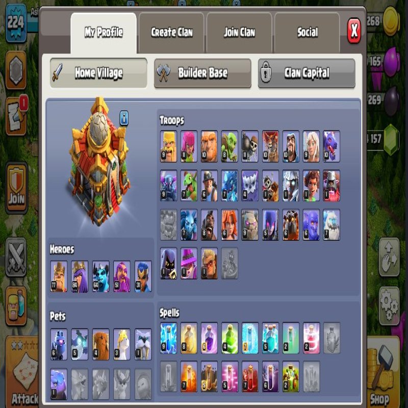 🏰 Clash of Clans акаунт | 16 ратуша | Рівень 224