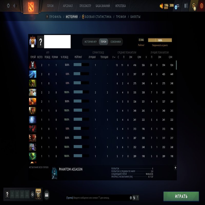 🏅 MMR 8833 | 🕒 600 годин | 🛡 12000