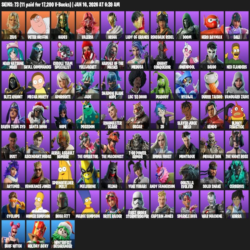 🎨 73 skins | 🌟 Fortnite account