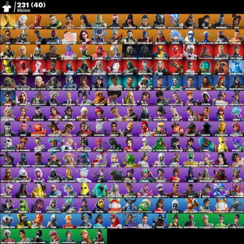 🎨 231 skins | 🌟 Fortnite account
