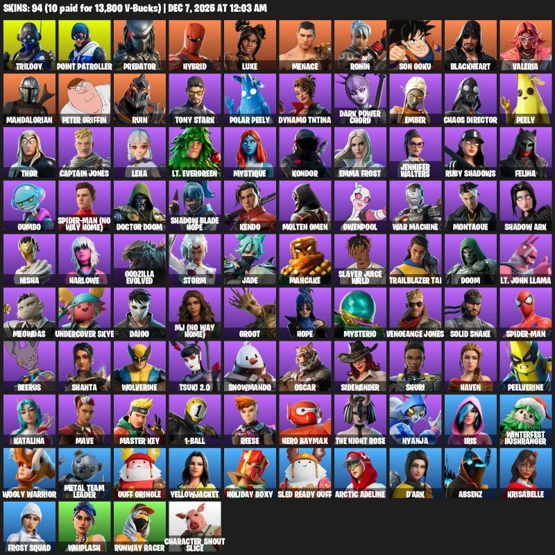 🎨 95 скінів | 🌟 Fortnite акаунт