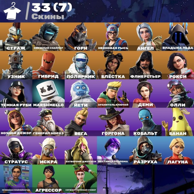 🎨 33 скінів | 🌟 Fortnite акаунт