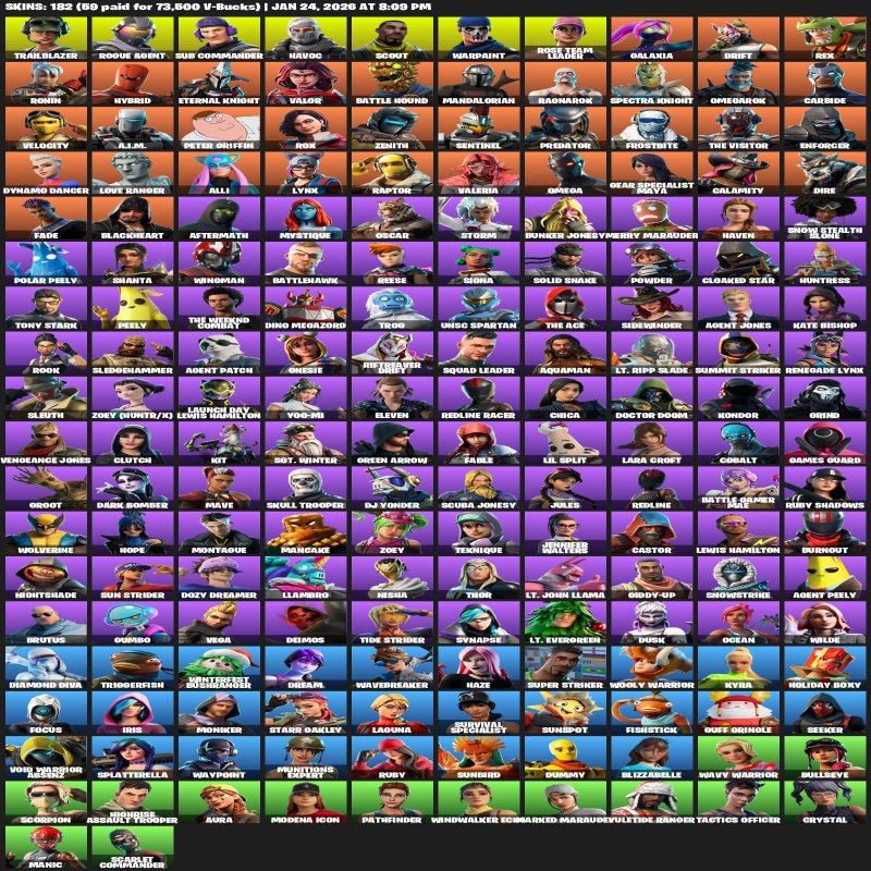 🎨 182 скинов | 🌟 Fortnite аккаунт