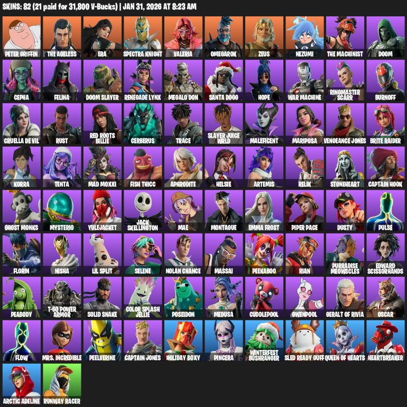 🎨 82 skins | 🌟 Fortnite account