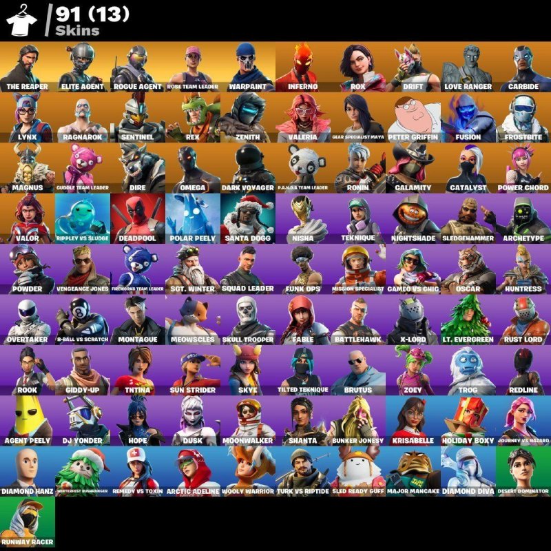 🎨 91 skins | 🌟 Fortnite account